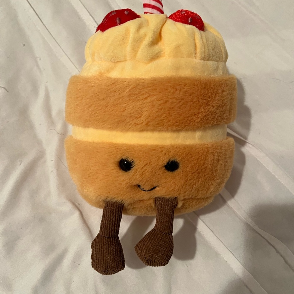 Plush Cake Toy with Brown and Cream Layers